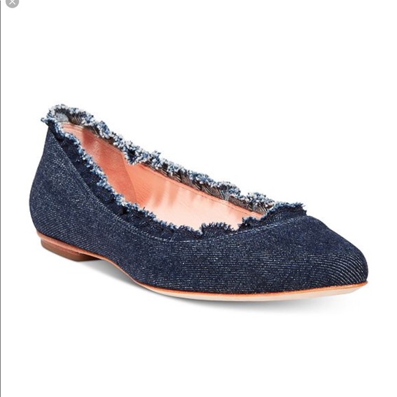 kate spade Shoes - NIB Kate Spade Nicole denim ruffle flat sz 11